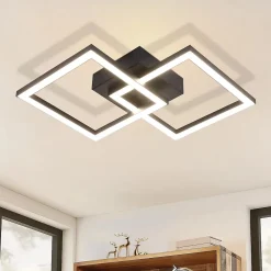 NETTLIFE Plafonnier LED Carré Noir 24 W 4 000 K Blanc Neutre Lampe De Cuisine Moderne