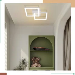 NETTLIFE Plafonnier LED Carré 24 W 4 000 K Blanc Neutre Lampe De Cuisine Moderne