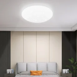 NETTLIFE Plafonnier LED chambre 30cm 6000K ciel étoilé rond 18W IP44 lampe de salle de bain pour salon chambre d'enfant cuisine