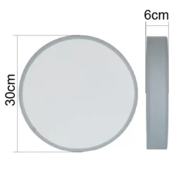 NETTLIFE Plafonnier LED Chambre Abat-jour en Tissu Moderne Rond 3000K 12W