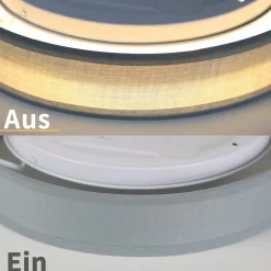 NETTLIFE Plafonnier LED Chambre Abat-jour en Tissu Moderne Rond 3000K 12W