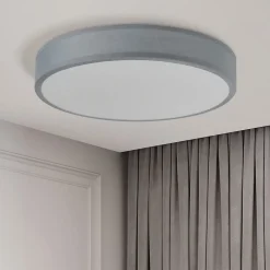 NETTLIFE Plafonnier LED Chambre Abat-jour en Tissu Moderne Rond 3000K 12W