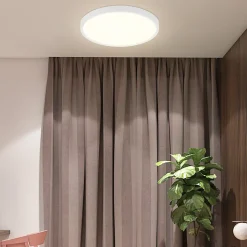 NETTLIFE Plafonnier LED Dimmable - 30x30 cm Lampe ronde plate IP44 Plafonnier étanche 20 W avec télécommande pour Salle de bain