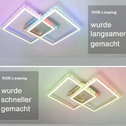 NETTLIFE Plafonnier LED de chambre à coucher, RVB, à changement de couleur, 35W, dimmable, avec télécommande