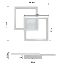NETTLIFE Plafonnier LED de chambre à coucher, RVB, à changement de couleur, 35W, dimmable, avec télécommande