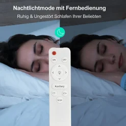 NETTLIFE Plafonnier LED dimmable avec télécommande 36W lampe de salle de bain noir IP44 étanche plat 37cm rond