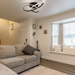 NETTLIFE Plafonnier LED Dimmable 33 W Lampe Noir avec Télécommande Lampe de Moderne 40 cm pour Salon Cuisine Couloir Studio