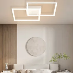 NETTLIFE Plafonnier LED Dimmable Salon Design Moderne avec Télécommande 52W Lampe de Cuisine Chambre pour Salle à Manger Cuisine