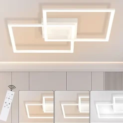 NETTLIFE Plafonnier LED Dimmable Salon Design Moderne avec Télécommande 52W Lampe de Cuisine Chambre pour Salle à Manger Cuisine