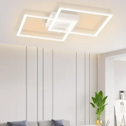 NETTLIFE Plafonnier LED Dimmable Salon Design Moderne avec Télécommande 52W Lampe de Cuisine Chambre pour Salle à Manger Cuisine