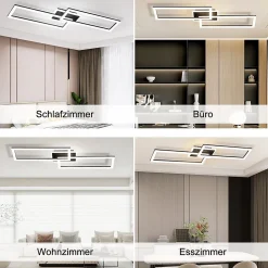 NETTLIFE plafonnier LED dimmable design moderne 56W noir