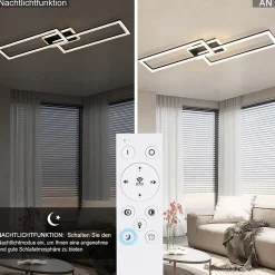 NETTLIFE plafonnier LED dimmable design moderne 56W noir