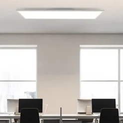 NETTLIFE Plafonnier LED dimmable 100x25 cm panneau de plafond plat long avec télécommande grand blanc 24W