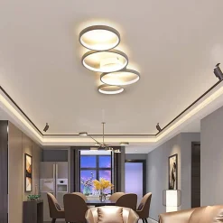 NETTLIFE Plafonnier LED Dimmable 55W Anneau Rond Blanc Moderne avec Télécommande 88cm pour Chambre Salon Bureau Cuisine