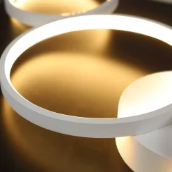 NETTLIFE Plafonnier LED Dimmable 55W Anneau Rond Blanc Moderne avec Télécommande 88cm pour Chambre Salon Bureau Cuisine