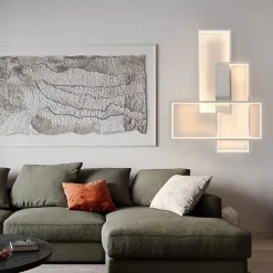 NETTLIFE Plafonnier LED Dimmable Moderne Lampe de salon Plafonnier blanc 65W