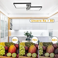 NETTLIFE Plafonnier LED dimmable avec télécommande 40W métal design moderne lampe de lampe de cuisine pour salle à manger bureau