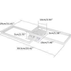 NETTLIFE Plafonnier LED Dimmable avec Télécommande 40W Métal Blanc Lampe de Cuisine Design Moderne pour Salle à Manger Salon
