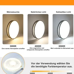 NETTLIFE Plafonnier LED Gris 38W Rond Moderne Dimmable avec Télécommande Lampe de avec Abat-Jour en Tissu Lampe de Couloir pour