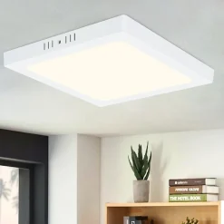 NETTLIFE Plafonnier LED 4000K 18W Blanc 23CM IP44 Lampe de Salle de Bain Lampe Moderne Carré Blanc Neutre Étanche pour Bureau