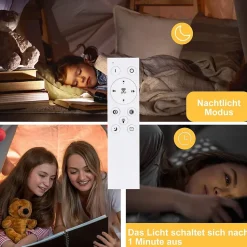 NETTLIFE Plafonnier LED Lampe à Intensité Variable 50W Design Moderne avec Télécommande en Métal pour Salle à Manger Cuisine