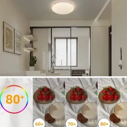 NETTLIFE Plafonnier LED Lampe de à Coucher Ciel Étoilé Intensité Variable avec Télécommande 37 W Lampe de d'Enfant 28 cm pour