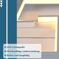 NETTLIFE Plafonnier LED Moderne 19W, 30 cm Lampe Blanc Chaud 3000 K Design pour Intérieur Couloir Chambre Cuisine Salon Studio