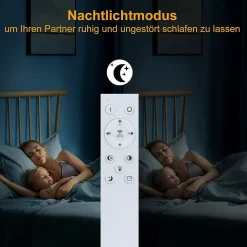 NETTLIFE Plafonnier LED Métal Blanc 48W 80CM Lampe de Salon Moderne à Intensité Variable avec Design Rectangulaire pour d'Enfant