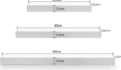 NETTLIFE Plafonnier LED Moderne 80CM Lampe de Bureau Longue Plafond 25W Dimmable avec Télécommande pour Salon Chambre à Coucher