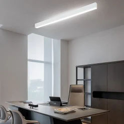 NETTLIFE Plafonnier LED Moderne 80CM Lampe de Bureau Longue Plafond 25W Dimmable avec Télécommande pour Salon Chambre à Coucher