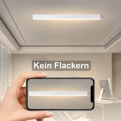 NETTLIFE Plafonnier LED Moderne 80CM Lampe de Bureau Longue Plafond 25W Dimmable avec Télécommande pour Salon Chambre à Coucher