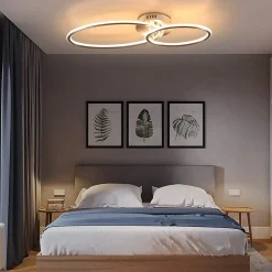 NETTLIFE Plafonnier led nettlife, plafonnier de salon, design moderne avec anneaux lumière blanche chaude 3000k 29w 62,5 cm