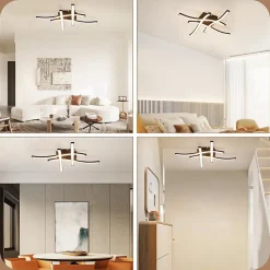 NETTLIFE plafonnier LED noir 24W 3000K blanc chaud design moderne