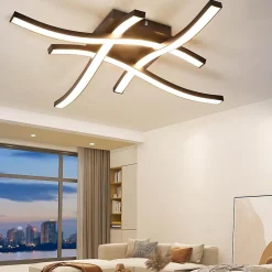 NETTLIFE plafonnier LED noir 24W 3000K blanc chaud design moderne