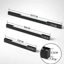 NETTLIFE Plafonnier LED Noir 25W Longue Moderne Dimmable Lampe de Salon avec Télécommande 80CM pour Bureau Chambre à Coucher