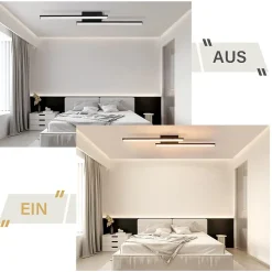 NETTLIFE Plafonnier LED Noir 12 W Lampe Moderne en Métal Cristal Lumière Chaude 3000 K pour Chambre Couloir Cuisine Bureau Salon