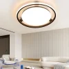 NETTLIFE Plafonnier LED Noir Moderne Télécommande Design Rond Lampe de Salon avec Lampe à Intensité Variable pour Bureau Couloir
