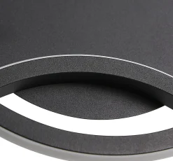 NETTLIFE Plafonnier LED Noir moderne Rond avec blanc chaud lampe de cuisine 36W pour salon, salle à manger, chambre, couloir