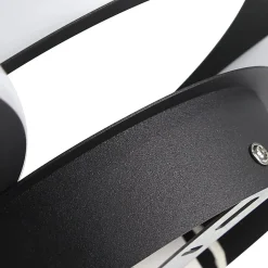 NETTLIFE Plafonnier LED Noir moderne Rond avec blanc chaud lampe de cuisine 36W pour salon, salle à manger, chambre, couloir