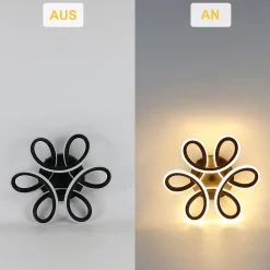 NETTLIFE Plafonnier LED Noir 17W 3000K Lampe de Couloir Moderne Blanc Chaud Géométrie Design Métal pour Couloir Entrée Cuisine