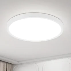 NETTLIFE Plafonnier LED plat 18 cm - 15 W, Blanc, 6000 K - Éclairage moderne cuisine, couloir, chambre