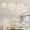NETTLIFE Plafonnier LED Plafonnier 100cm Dimmable 4 Anneaux Moderne 56w Éclairage Blanc Avec Télécommande