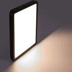 NETTLIFE Plafonnier LED Plat pour à Coucher Noir 23cm à Coucher 18W Lampe de Lampe de Couloir carrée 4000K pour Salle de Bain