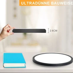 NETTLIFE Plafonnier LED Plat Pour Chambre à Coucher Noir 18cm 15w Lampe De Salle De Bain à Intensité Variable