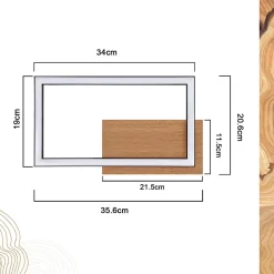 NETTLIFE plafonnier LED plafonnier moderne 12W bois 3000K
