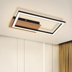 NETTLIFE plafonnier LED plafonnier moderne 12W bois 3000K