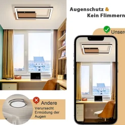 NETTLIFE plafonnier LED plafonnier moderne 12W bois 3000K