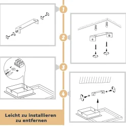 NETTLIFE plafonnier LED plafonnier 3000K blanc chaud moderne 12W petit bois