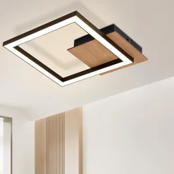 NETTLIFE plafonnier LED plafonnier 3000K blanc chaud moderne 12W petit bois