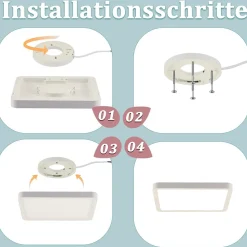 NETTLIFE Plafonnier LED Plat - 23CM 18W Lampe de Cuisine Carrée Chambre de Salle de Bain 4000K pour Salle de Bain Cuisine Couloir